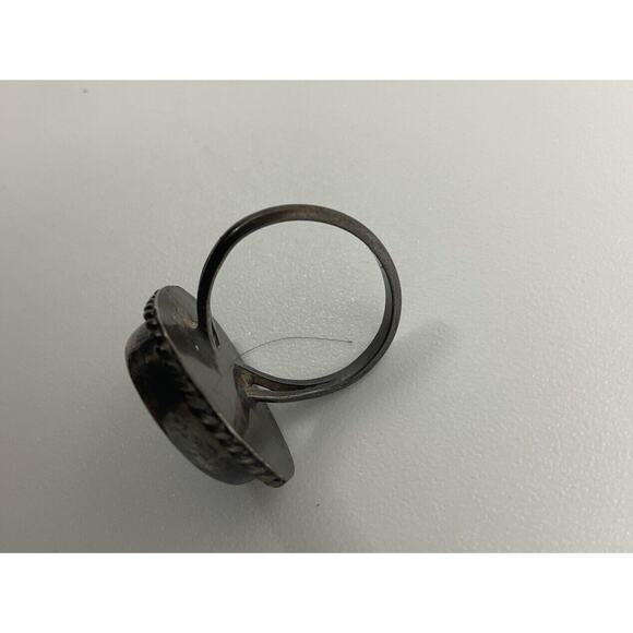 Vintage Native American 925 Sterling Turquoise Ring Size 8 Genuine Signed - Picture 3 of 8